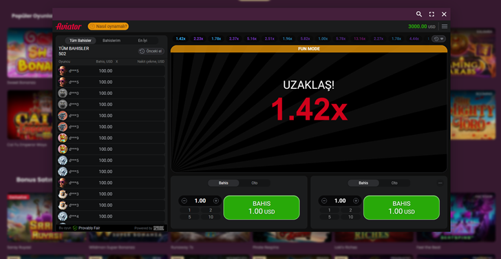 Davegas Aviator Uçak Bahis Oyunu