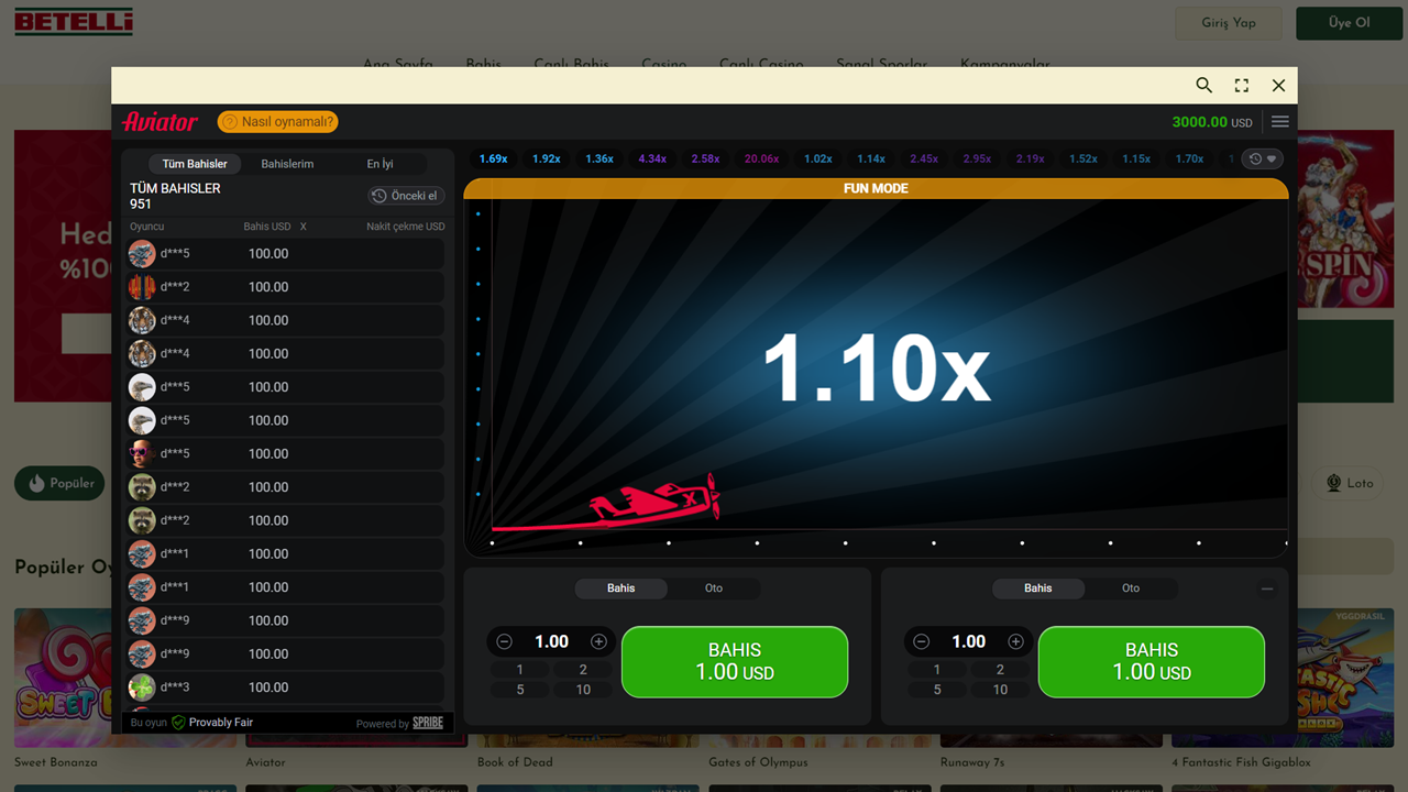Betelli Aviator Uçak Bahis Oyunu Oynama Adımları